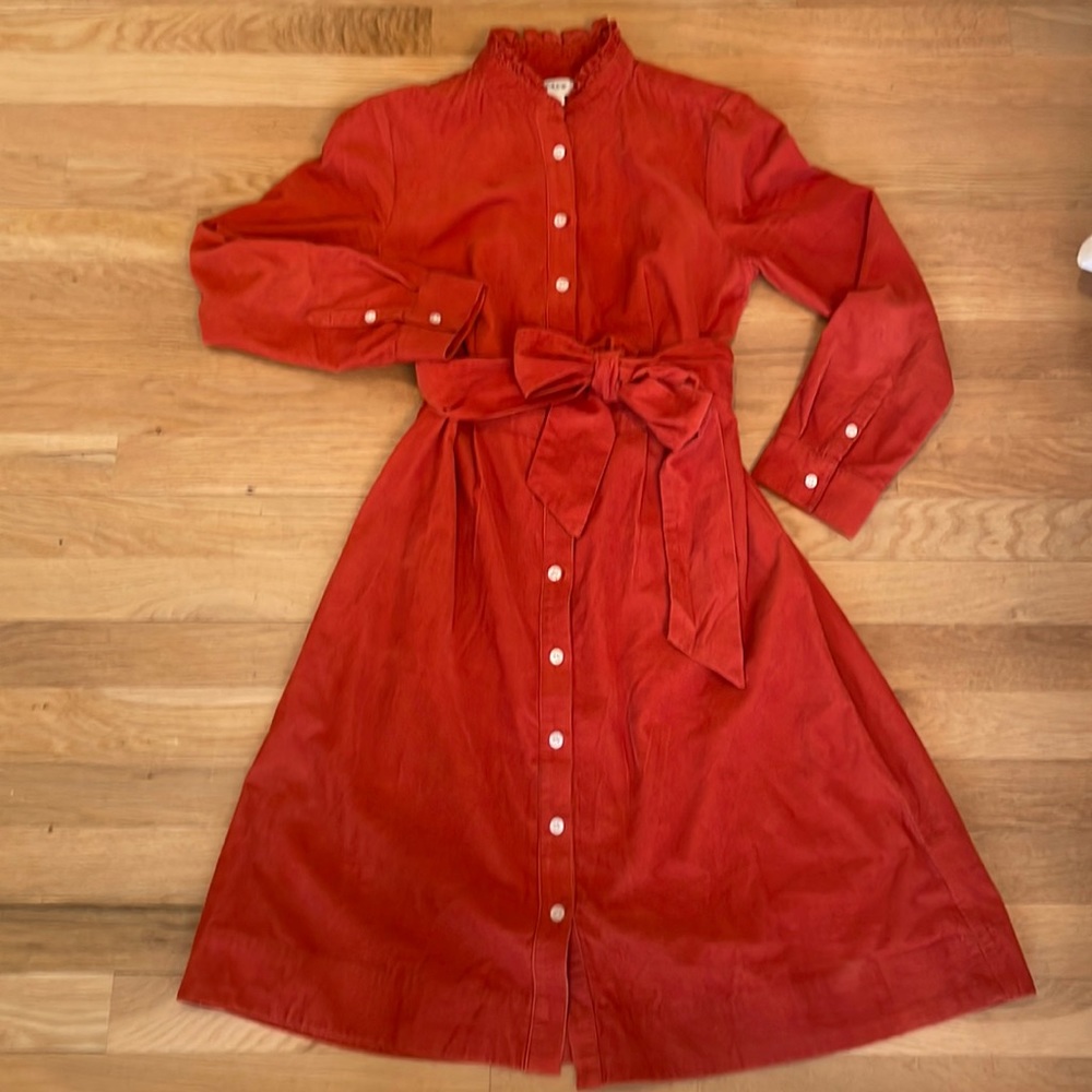 Jcrew burnt orange corduroy dress size 0